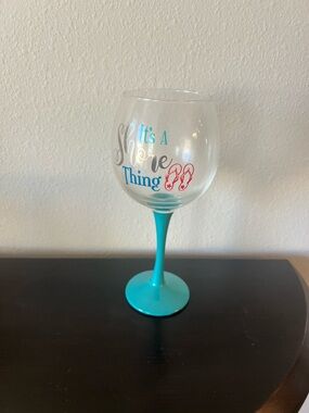 It's A Shore Thing Beach Coastal Stem Wine Glass